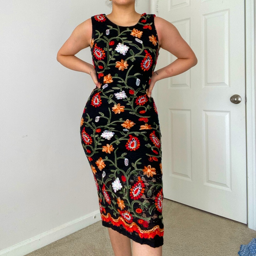 Floral Embroidered Dress